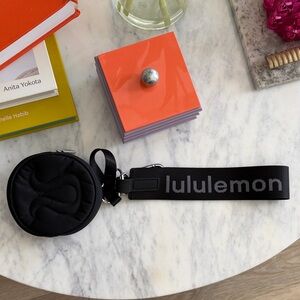 Lululemon Black Logo Keychain Strap
